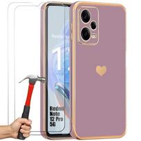 Coque - Xiaomi - Redmi Note 12 Pro 5G - Antichoc - Silicone Violet - Motif Cœur