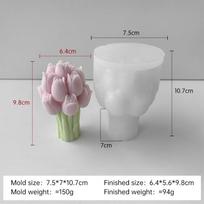 3D Tulpių puokštės silikoninė forma DIY gėlės aromatinės žvakės gipsiniai ornamentų liejiniai rankų darbo dovana muilas žvakių gamybos reikmenys