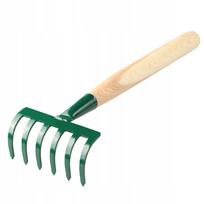 KADAX Metal Rake Garden Rake 6-Tooth Handle 6 tines