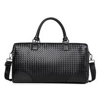 Vintage Woven Handheld Travel Bags High Quality PU Leather Large Capacity Sports Yoga Fitness Bag for Men Short Distance Trip Oblique Span Touring Bag juoda