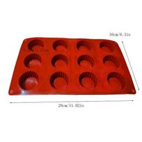 8 Holes Round Lace Silicone Cake Mold Mousse Pastry Jelly Macaron Mould Cake Biscuit DIY Chocolate Kitchen Baking Tool red