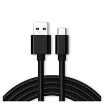 USB-C Cable for Samsung Galaxy A03S-Samsung Galaxy A04S 4G - Black Nylon 1 Meter - Yuan Yuan