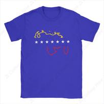 Venezuela Map 7 Stars Flag T-Shirt for Men Venezuelan Fashion Cotton Tee Shirt Crewneck Short Sleeve T Shirts Classic Clothes S mėlyna