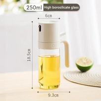 250 ml purškiamas aliejaus butelis aukšto borosilikatinio stiklo kepimo aliejaus purškiamas buteliukas alyvuogių aliejaus dozatorius oro gruzdintuvė salotų kepimas balta