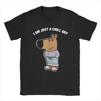 Men's My New Character Is A Chill Guy Funny T Shirt Cute Human Dog Pure Cotton Clothing Funny Crewneck Tee Shirt Gift T-Shirts S juoda