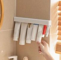 Wall Mount Bathroom LongToothpaste Holder Multifunctional Space-Saving Toothpaste Holder