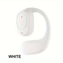 1Pc Bluetooth Wireless Earbud Headphones - 3D Surround Sound, Touch Control, Noise Cancelling Voice Call, Condenser Mic, Universal Phone Control balta