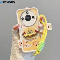 KEYSION Cartoon Cute Plush Embroidery Case for HONOR X9c Smart 5G with Lanyard Shockproof Phone Cover for Huawei Honor X9c Smart 5G for Honor X9c Smart