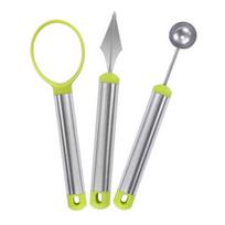 3Pcs/Set Fruit Carving Tools Portable Comfortable Grip Stainless Steel Multipurpose Labor-saving