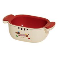 Vegetable Colander Strainer Bowl Food Grade BPA Free Dustproof Design Double Layer Fruit Washing Basket with Strainer raudona