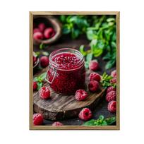 Raspberry Delight Raspberry Delight, 30X40 Cm, Gold Aluminum Frame, 230 Gsm Matte Paper 36