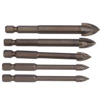 5Pcs Cross Tile Drill Bit Carbide Hex Shank Drills Bits Concrete Hole Opener for Glass Ceramic