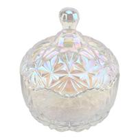 Crystal Glass Jar 400g White Crystal Degaussing Bowl Elegant Exquisite Candy Jewelry Container with