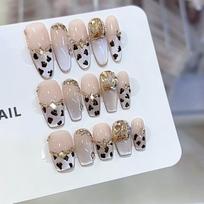 Hand-woven Armor Leopard Print Miss Cat Eye Hand-painted Heavy Industry Pure Tenderness Temperament Whitening Manicure Patch Extra Small xs