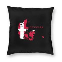 Denmark Map Flag Square Pillow Case Polyester Cushions for Sofa Vintage Cushion Covers 30x30cm balta