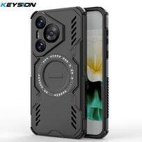 KEYSION Hollow Heat Dissipation Case for Huawei Pura 70 Pro+ Magnetic Cooling Shockproof Phone Cover for Huawei Pura 70 Ultra for Huawei Pura 70 juoda