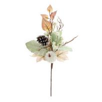 Fake Fall Maple Leaves Realistic Looking Vibrant Color Easy to Clean Artificial Maple Leaves Branch Flower Arrangement C