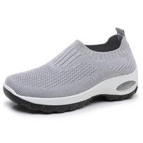 Spring new one-pedal socks thick-soled air cushion shoes women's fashion large size heightening rocking shoes women 36 pilka spalva