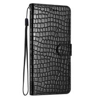 Crocodile Fashion Phone Case for Nokia Series.Nokia C110 C12 C2 C210 C22 C300 C310 C32 G310 XR21...,Faux Leather Wallet with Card Slots & Shockproof Nokia C12 juoda