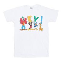 Disney Mens Mickey Mouse Friends Hey T-Shirt S balta