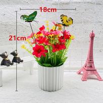 Artificial Potted Plants Artificial Flower Bonsai Vertical Pattern Jumping Orchids Chrysanthemums with Butterflies Home Decoration rožinė raudona spalva
