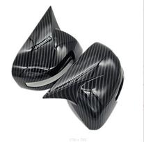 Carbon Fiber Look Ox Horn Rear View Mirror Cover Trim For Honda Civic 2012-2015
