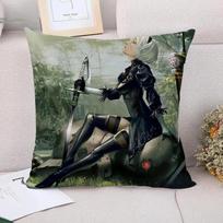 Decorative Pillowcase  Nier Automata Fall Decor Sofa Cushions Cushion Cover x Covers for Bed Pillows Pillow Cases 30x30cm smėlis