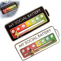 Funny Social Mood Brooch Pin Interactive Enamel Pin 7 days a week (Black+White)