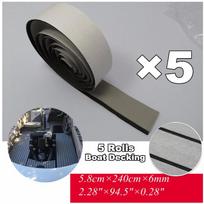 5 ritinėliai EVA tikmedžio denio apvadas valčiai, jūrinės grindys, kilimas, lipni juosta 5,8cmx240cmx6MM Jachtos, valčių priedai gray