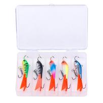 5-Pack Ice Fishing Lures Set In Tackle Box 63mm 15g Winter Jigs Pike Trout Perch Fast Sinking Wobbler Crankbait Balancer 5x 63mm 15g