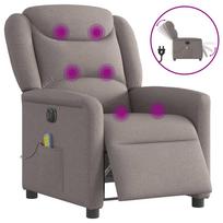 vidaXL Elektrinis atlošiamas masažinis krėslas, taupe, audinys