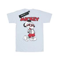 Disney Womens/Ladies Mickey Mouse Hipster Cotton Boyfriend T-Shirt S balta