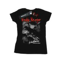 A Nightmare On Elm Street Womens/Ladies Freddy Black And White Photo Cotton T-Shirt S juoda