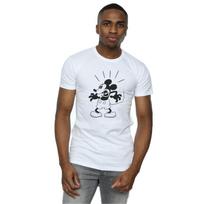 Disney Mens Mickey Mouse Scared T-Shirt S balta