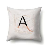 Poliesterio Pagalvės Užvalkalas Juodas Auksas Akvarelė Namų Dekoras 26 Anglų Raidės Spausdintos Juosmens Pagalvėlės Pagalvės Užvalkalas Sofai No pillow core white