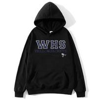 WHS Vapsvos 2025 Hoodies Vapsvos 3 sezonas Naujas džemperis Unisex Moterims/vyrams Estetiški drabužiai Ruduo Vintažinis Y2K Puloveris XS juoda