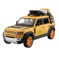 1/24 Land Rover Defender Travel Edition SUV Alloy Car Model Diecasts Metal Off-road Vehicles Car Model Sound Light Kids Toy Gift geltona