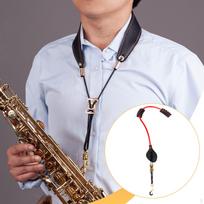 Adjustable Saxophone Strap with Non-Slip Backing Comfortable Shoulder Pad Cord And Metal Clasp raudona