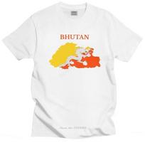 Fashion Bhutan Map Flag T Shirt Unisex Crewneck Short Sleeved Summer Tshirt Soft Cotton Oversized Tee Tops Gift Clothing S