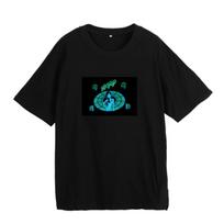 Sound Activated Equalizer Rock Disco LED T-Shirt Short Sleeves Cool H5327 M black