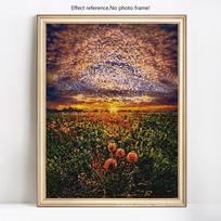 Deimantinis paveikslas Sunrise Grassland Visas ekranas Deimantinis siuvinėjimas Visas apvalus dygsnis kryželiu 20X30CM brown