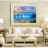 Apvalus gręžtuvas 5D „pasidaryk pats“ deimantinis paveikslas „Bėgantis arklys“ Siuvinėjimas kryželiu 5D namų dekoras 20X30CM gray