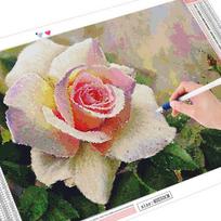 Pilnas gręžimo deimantinis dažymas 5D gėlės deimantinis siuvinėjimas Išpardavimas kryželiu namų dekoravimas 20X30CM beige