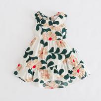 YUBAOBEI Vasaros gėlių raštai Princesės Suknelės Mažiems Kūdikiams Mergaitėms Rauktukai Netaisyklingos Suknelės Vaikiškos Bohemiškos Vestido Vaikiški Drabužiai 2T balta