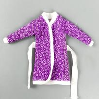 Violetinės gėlės gėlių chalatas Barbės lėlėms, vonios kostiumas, žieminės pižamos drabužiai, miego chalatas, laisvalaikio drabužiai Barbės žaislams 1/6 violetinė