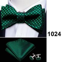 Barry.Wang vyriškų drugelių peteliškės rinkinys Paisley Plaids Silk Self peteliškė Hanky ​​rankogalių segtukų rinkinys LH-1024