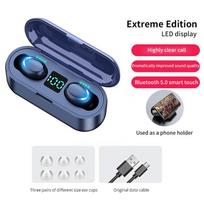 F9-5 TWS 5.0 Bluetooth 9D Stereo Ausinės Belaidės Ausinės IPX7 Atsparios Vandeniui Ausinės juoda