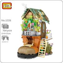 LOZ 1226 miško namelis batų namas triušis gyvūnas gėlių medis, 3D modelis, pasidaryk pats, mini kaladėlės, plytos, statybinis žaislas vaikams, dovana be dėžutės