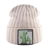 Megztos kepuraitės Skrybėlė Vyrai Moteriški Gatvės Apranga Hip Hop Skullies Pupelės su Patch Berniukai Merginos Mezgimos Vienspalvės Skrybėlės su skrybėlėmis beige