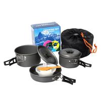 Camping Cookware Set Pot Frying Pan Non-stick Lightweight Stackable Storage Bag Suitable for 2-3 Person juoda